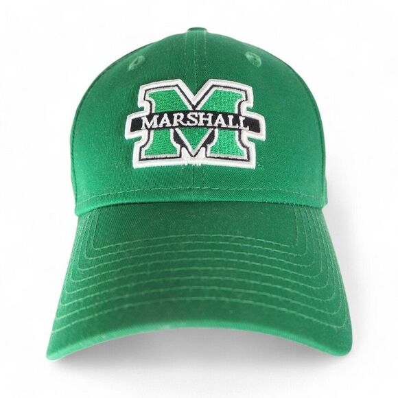 New Era Marshall Thundering Herd Strap Back Hat Kelly Green / White OS - Picture 1 of 7